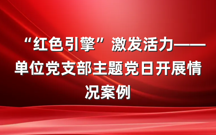 “红色引擎”激发活力——单位党支部主题党日开展情况案例