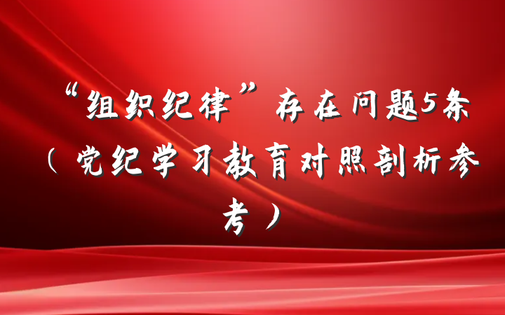“组织纪律”存在问题5条（党纪学习教育对照剖析参考）