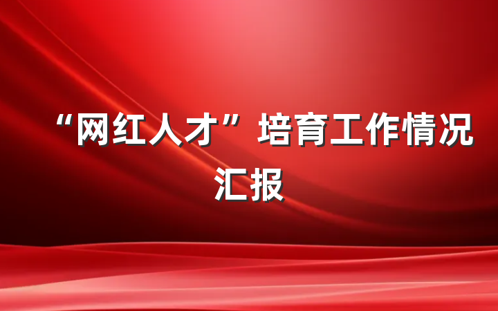 “网红人才”培育工作情况汇报