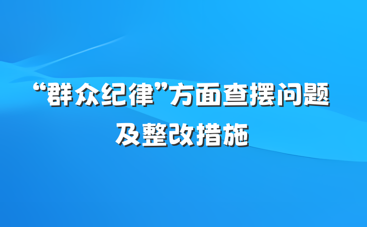 “群众纪律”方面查摆问题及整改措施