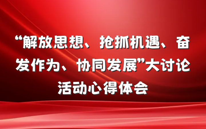 “解放思想、抢抓机遇、奋发作为、协同发展”大讨论活动心得体会