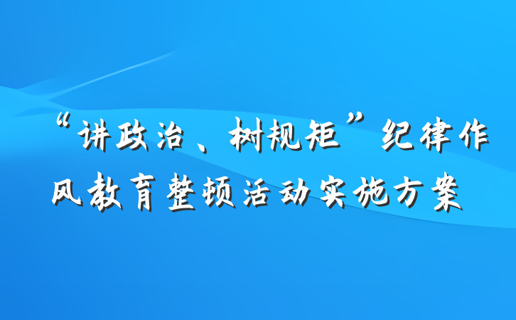 “讲政治、树规矩”纪律作风教育整顿活动实施方案