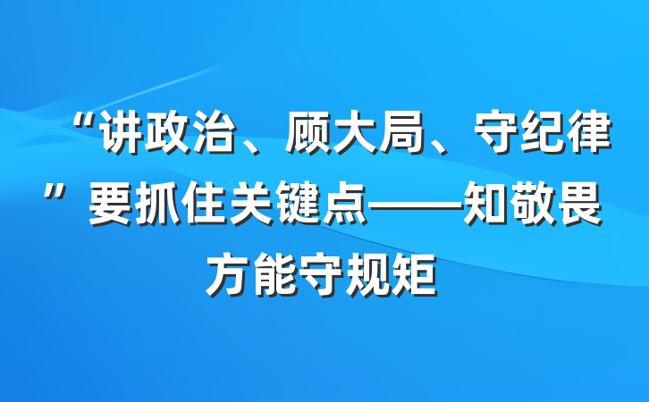 “讲政治、顾大局、守纪律”要抓住关键点——知敬畏方能守规矩