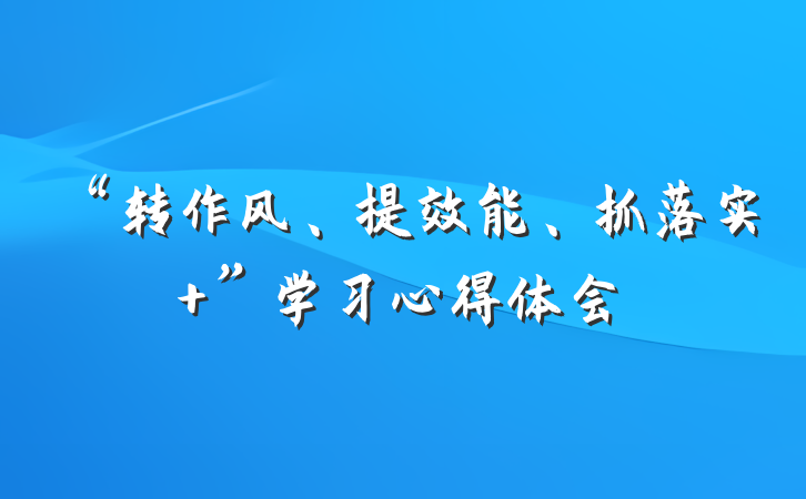 “转作风、提效能、抓落实 ”学习心得体会