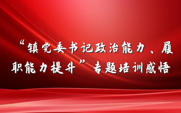 “镇党委书记政治能力、履职能力提升”专题培训感悟
