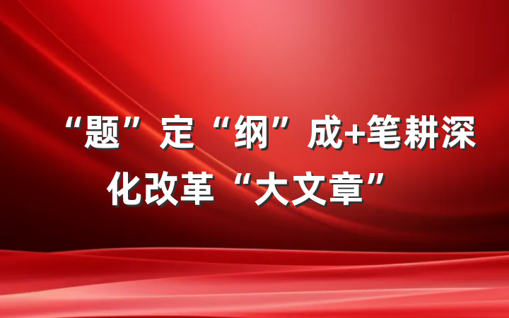 “题”定“纲”成 笔耕深化改革“大文章”