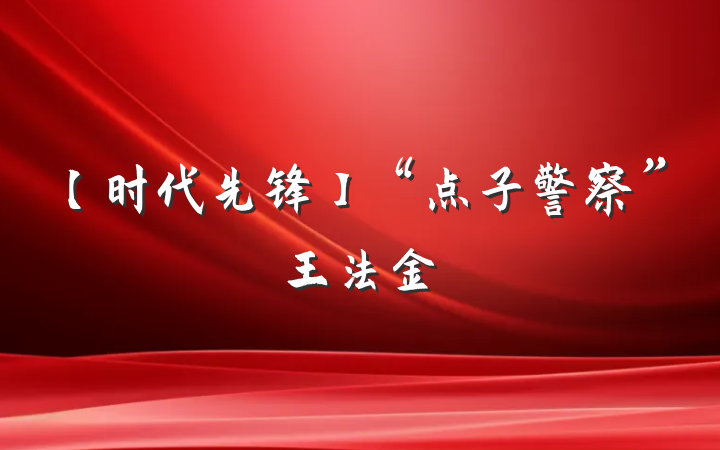 【时代先锋】“点子警察”王法金