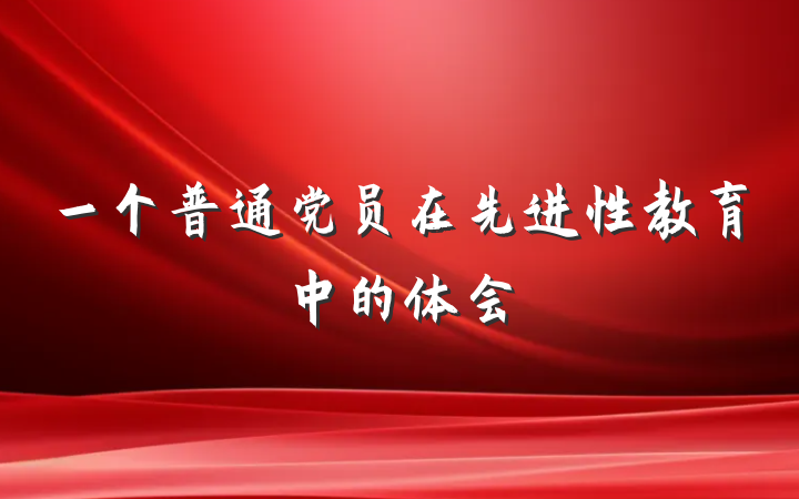 一个普通党员在先进性教育中的体会