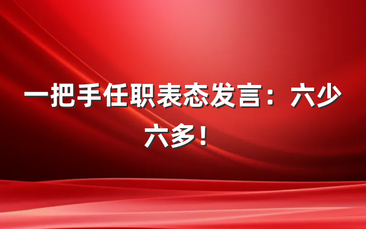 一把手任职表态发言：六少六多！