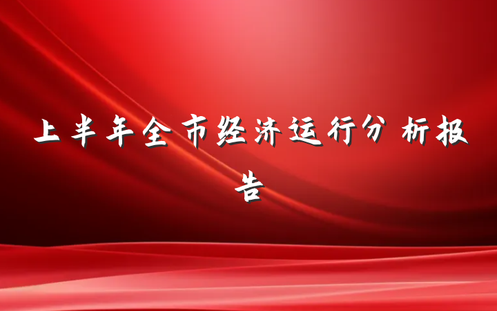 上半年全市经济运行分析报告