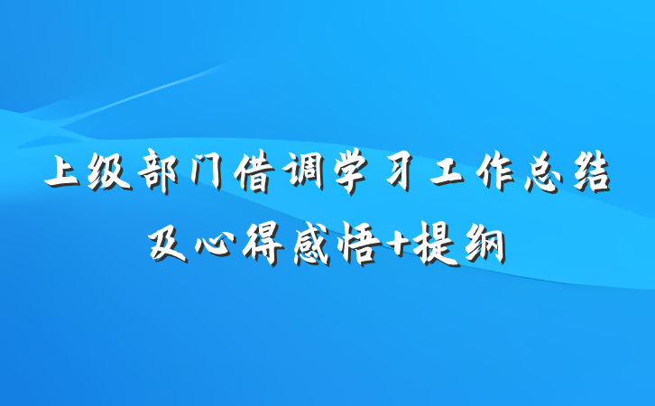 上级部门借调学习工作总结及心得感悟 提纲