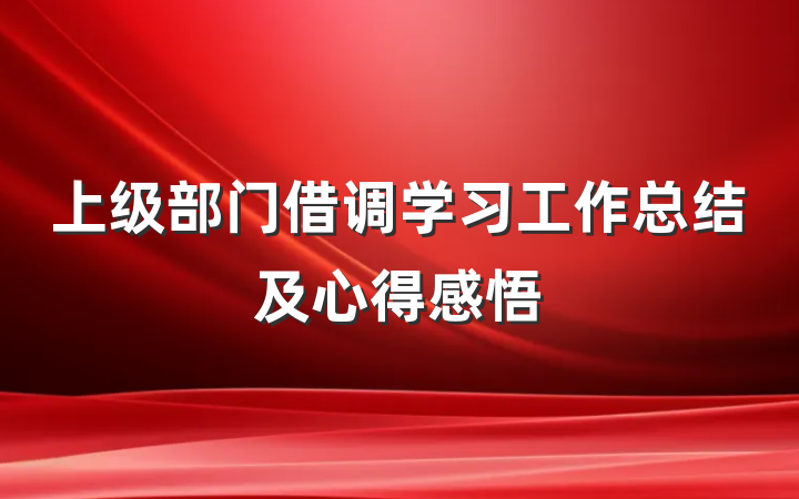 上级部门借调学习工作总结及心得感悟