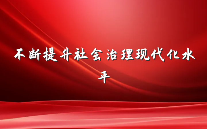 不断提升社会治理现代化水平