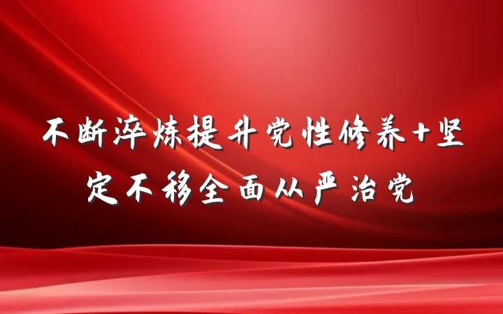 不断淬炼提升党性修养 坚定不移全面从严治党