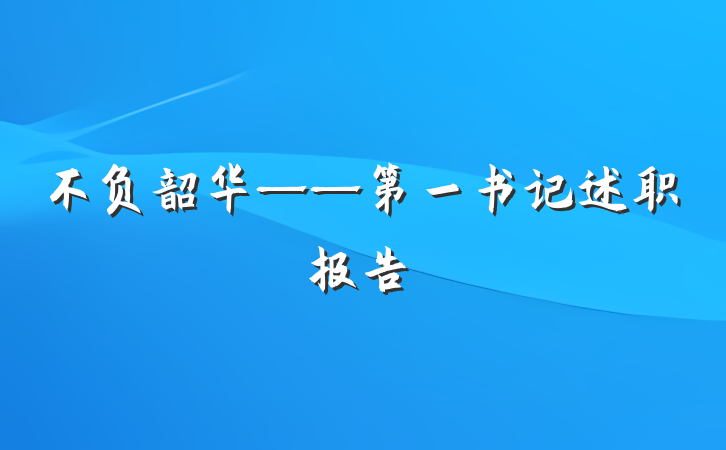 不负韶华——第一书记述职报告