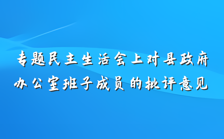 专题民主生活会上对县政府办公室班子成员的批评意见