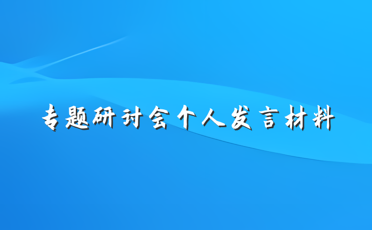 专题研讨会个人发言材料