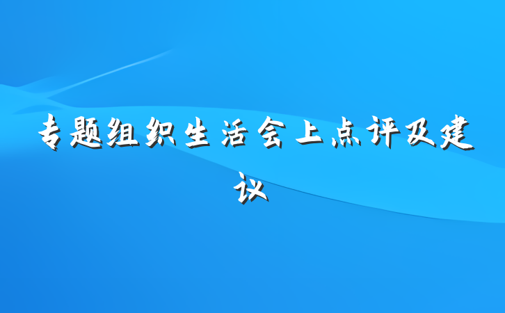 专题组织生活会上点评及建议