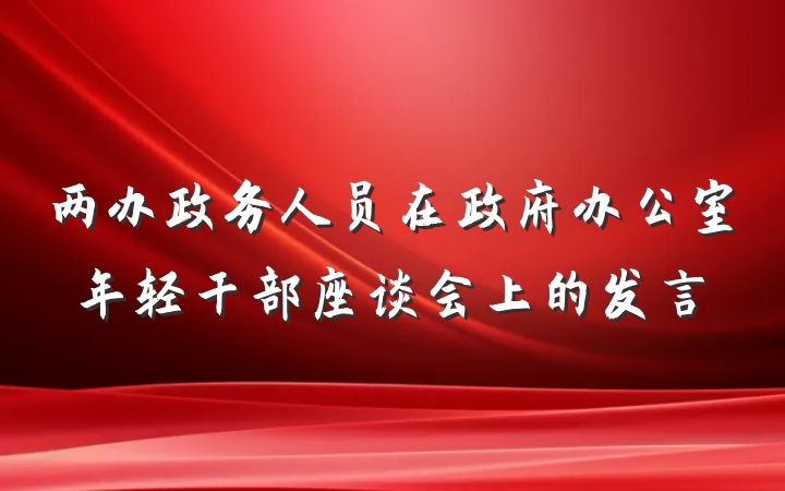 两办政务人员在政府办公室年轻干部座谈会上的发言