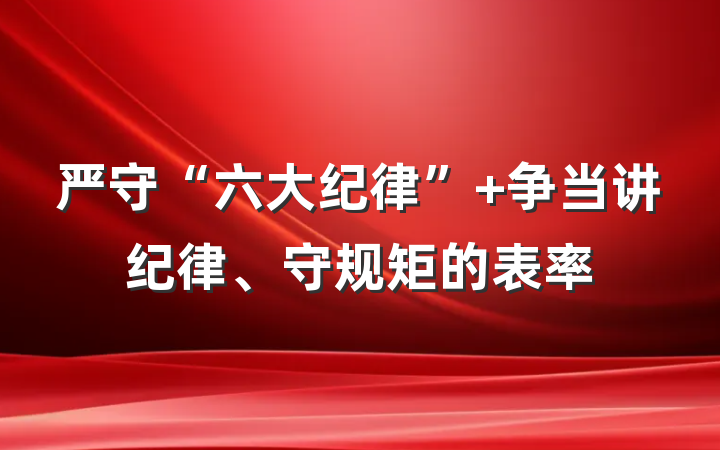 严守“六大纪律” 争当讲纪律、守规矩的表率