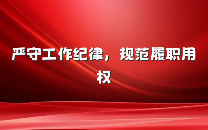严守工作纪律，规范履职用权