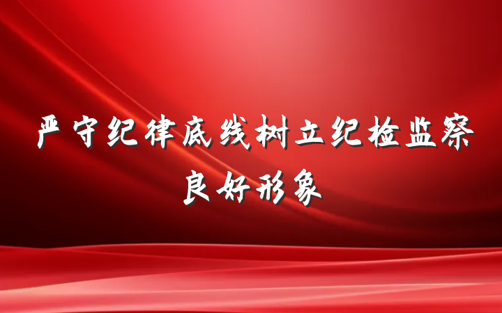 严守纪律底线树立纪检监察良好形象