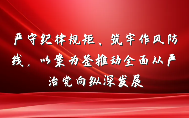 严守纪律规矩、筑牢作风防线，以案为鉴推动全面从严治党向纵深发展