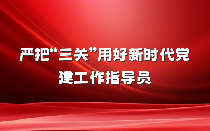 严把“三关”用好新时代党建工作指导员