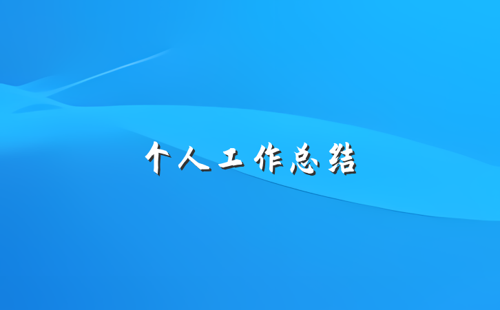 个人工作总结