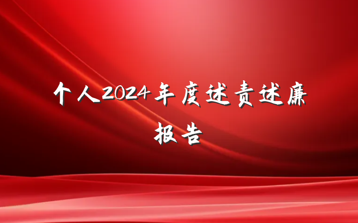 个人2024年度述责述廉报告