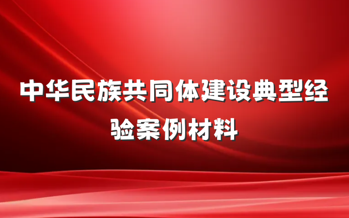 中华民族共同体建设典型经验案例材料