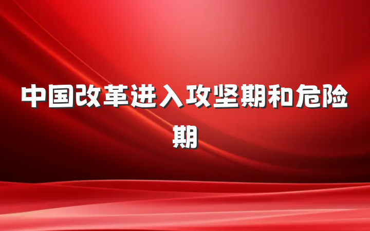 中国改革进入攻坚期和危险期