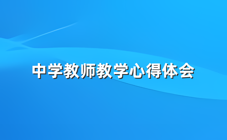 中学教师教学心得体会