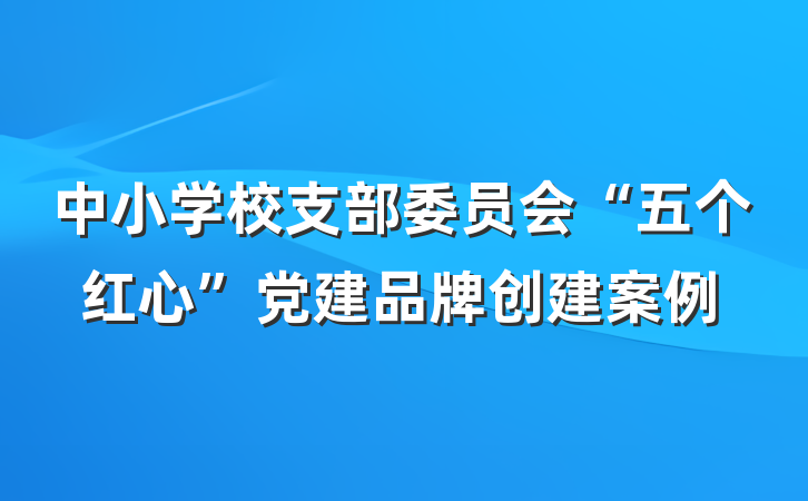 中小学校支部委员会“五个红心”党建品牌创建案例