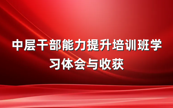 中层干部能力提升培训班学习体会与收获