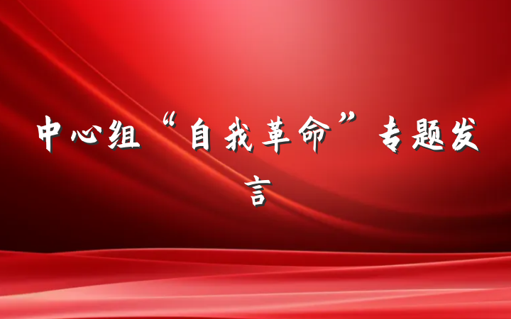 中心组“自我革命”专题发言