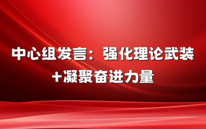 中心组发言：强化理论武装 凝聚奋进力量