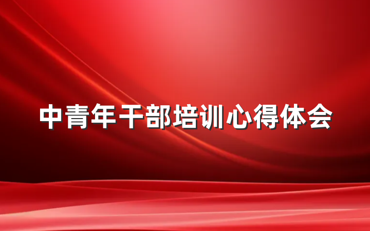 中青年干部培训心得体会
