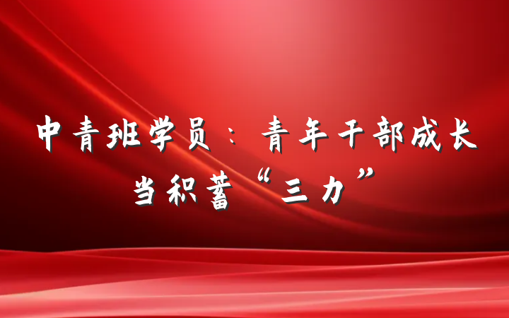 中青班学员：青年干部成长当积蓄“三力”
