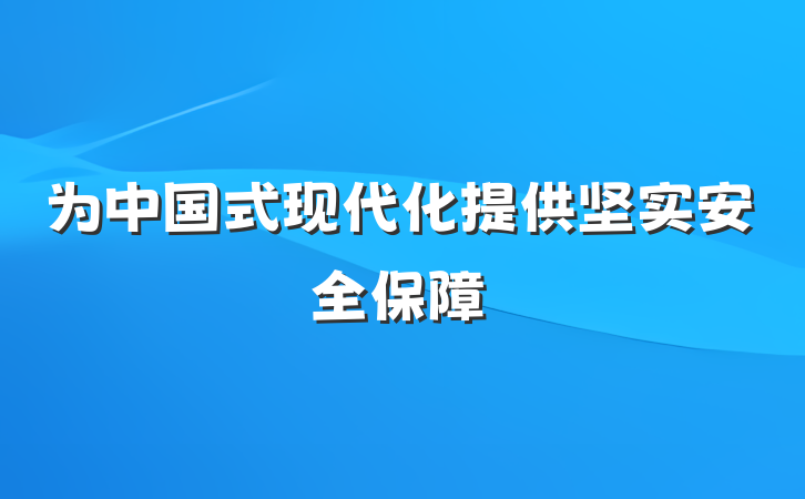 为中国式现代化提供坚实安全保障
