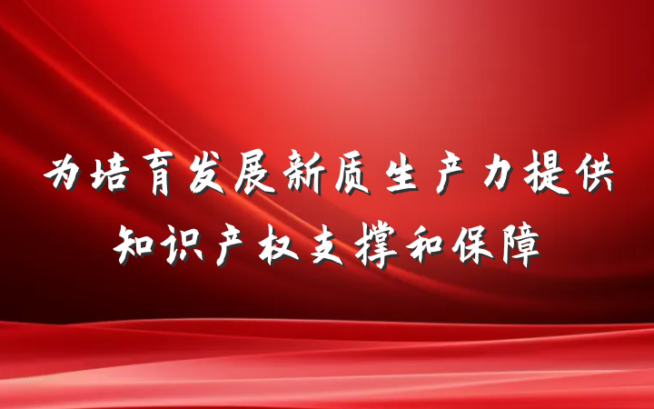 为培育发展新质生产力提供知识产权支撑和保障