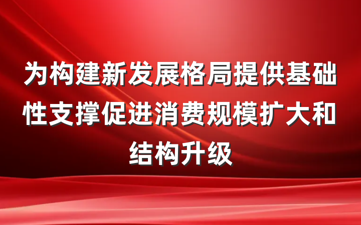 为构建新发展格局提供基础性支撑促进消费规模扩大和结构升级