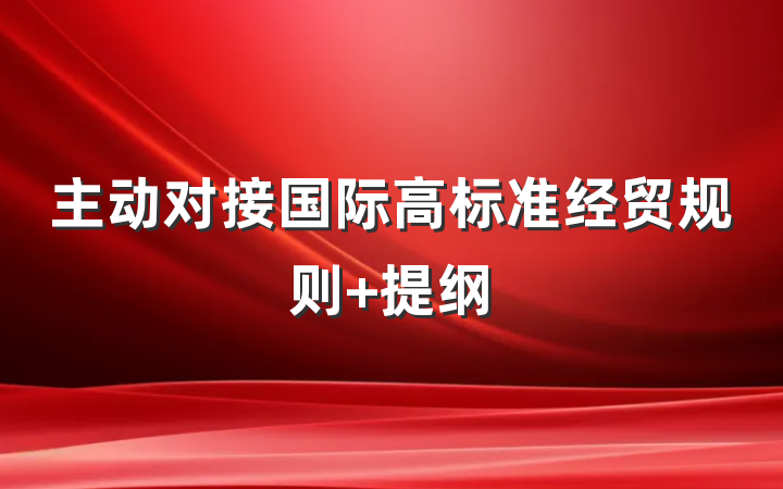 主动对接国际高标准经贸规则 提纲