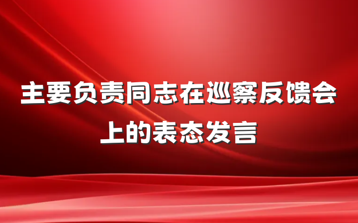 主要负责同志在巡察反馈会上的表态发言