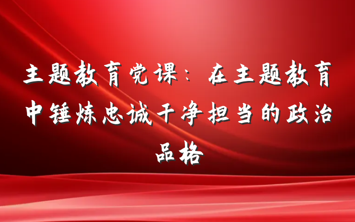 主题教育党课：在主题教育中锤炼忠诚干净担当的政治品格