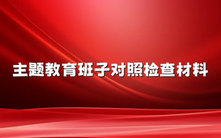 主题教育班子对照检查材料