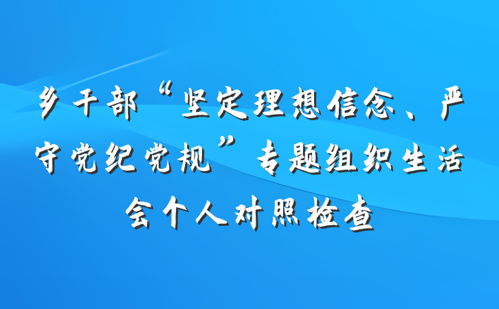乡干部“坚定理想信念、严守党纪党规”专题组织生活会个人对照检查