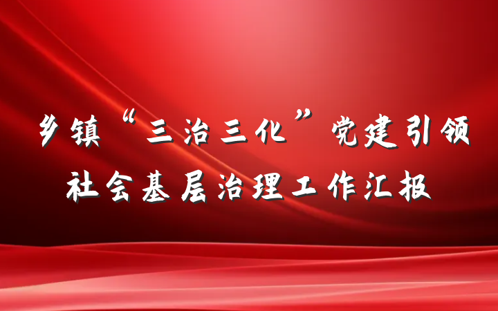 乡镇“三治三化”党建引领社会基层治理工作汇报