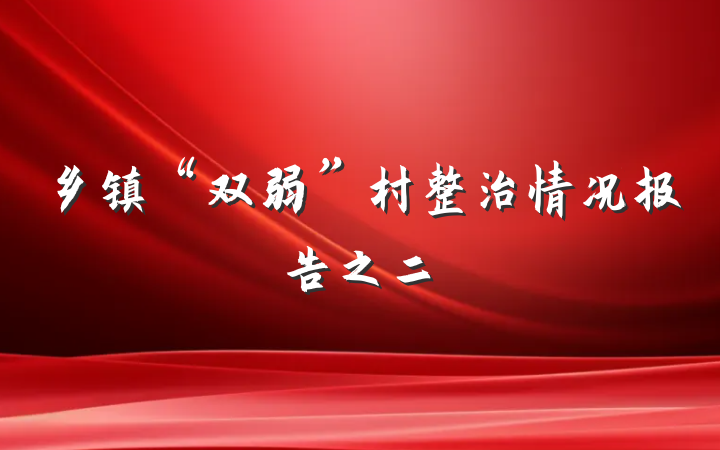 乡镇“双弱”村整治情况报告之二