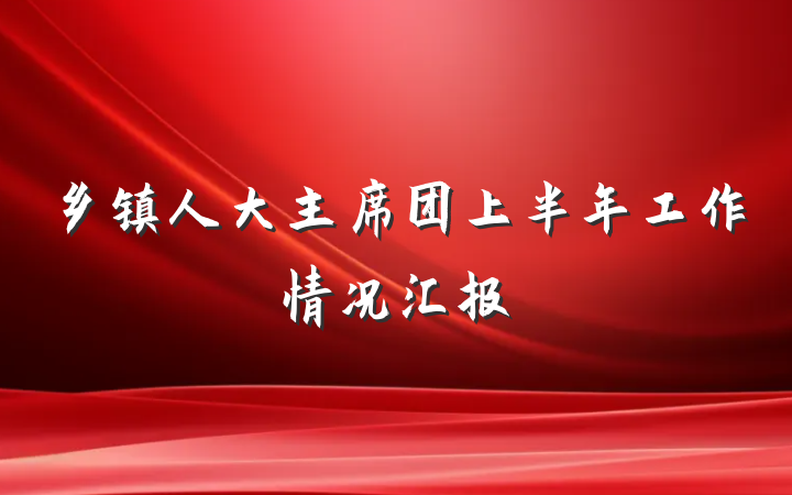 乡镇人大主席团上半年工作情况汇报